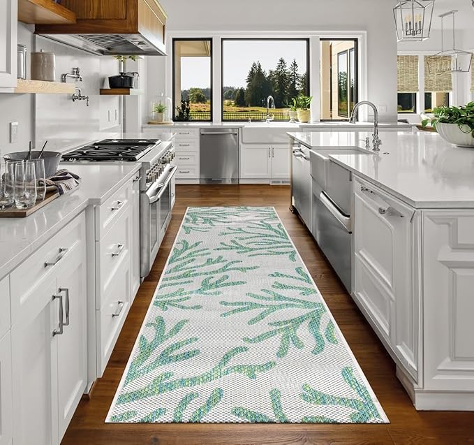 Keen Home Design Terrace Outdoor Runner Rug - 2x10 Washable Indoor/Outdoor Rug for Patio, Kitchen, Balcony, Beach, Garden, Deck and Porch, Size: 2'2"x9'11"-Ruum Studio Home