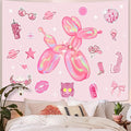 Lunerfex Y2K Tapestry Pink Dog Wall Tapestry, Cute Tapestries for Bedroom Funny Tapestries Wall Hanging for Bedroom Living Room Decor Pink-6 44"x60"-Ruum Studio Home