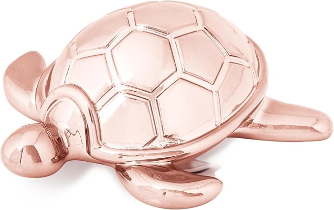 Small Sea Turtle Statue 4 inch Shiny Rose Gold Accent Knick Knacks Paperweight for Bathroom Home Office Shelf Desk Table Decor, Cute Sea Turtle Gifts for Women-Ruum Studio Home