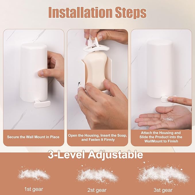 Bar Soap Dispenser & Grinder - Wall-Mounted Hygienic Soap Shaver with One-Touch Operation, No Drilling Easy Install for Bathroom/Kitchen (White, NO SOAP) - Perfect for Handmade Soap & Skincare-Ruum Studio Home