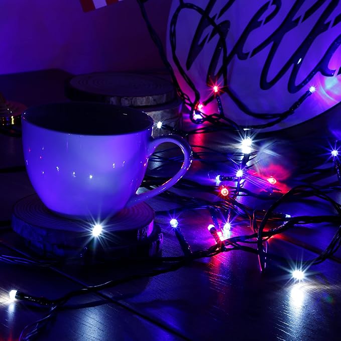 HOME LIGHTING 200 LED 66FT Fairy String Lights, July 4th Patriotic Light with 8 Lighting Modes, Mini Lights Plug in for Indoor Outdoor Independence Day Tree Holiday Party Decor, Red Blue & White-Ruum Studio Home