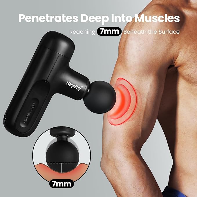 Super Mini Massage Gun Deep Tissue, Small Travel Size Muscle Percussion Massager for Pain Relief, Handheld Portable Massager with 5 Speeds, 2025 Gifts for Man&Women-Ruum Studio Home