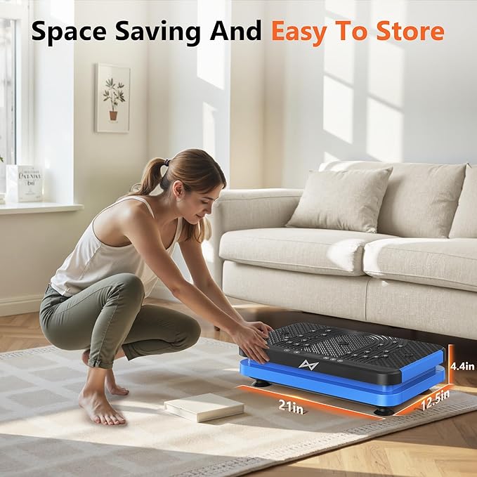AXV Vibration Plate Fitness Platform Exercise Machine Vibrating Lymphatic Drainage Shaking Full Body Shaker Workout Vibrate Stand Shake Board Sport Gym for Weight Loss Fat Burner for Women Men-Ruum Studio Home