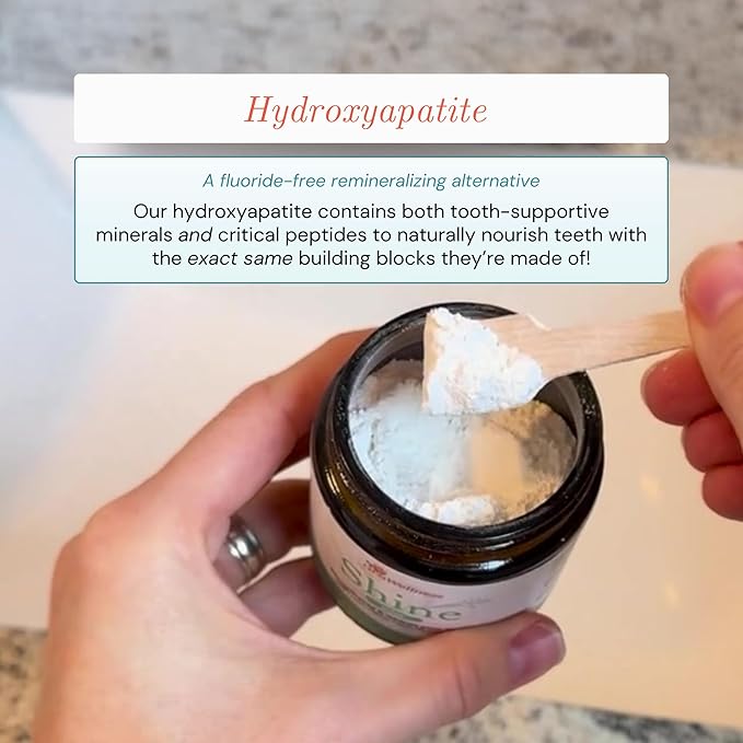 Shine Remineralizing Tooth Powder with Hydroxyapatite, Made in The USA, Flouride Free Tooth Repair, Natural Teeth Whitening Powder, Teeth Polish & Stain Remover, Cinnamon-Ruum Studio Home