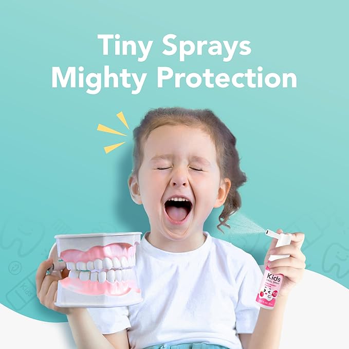 LAB52 Kids Oral Spray, Toddler Toothpaste Helper for Cavity Repair and Fresh Breath, Children Anticavity with Fluoride Free for Newborn to Preschoolers, Xylitol Grape Flavor-Ruum Studio Home