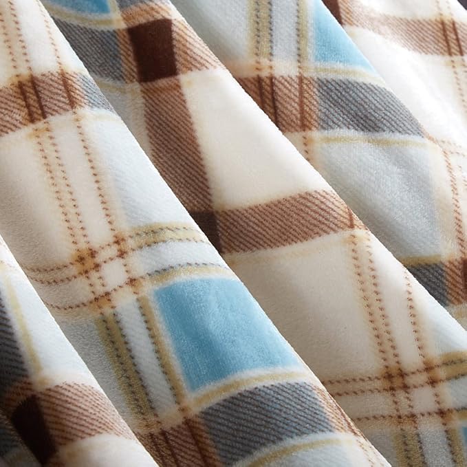 MERRYLIFE Throw Blanket Plaid Sherpa | Ultra-Plush Soft Colorful Oversized | Decorative Couch Travel Blanket | (50" 60", Island Travel)-Ruum Studio Home