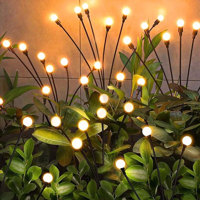 Solar Garden Lights Outdoor, 10 Pack 60LED Waterproof Solar Powered Lights for Yard Pathway Patio, Swaying Lawn Decor as Gardening Gifts for Women Holiday-Ruum Studio Home