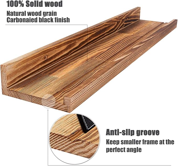AZSKY Floating Shelves Set of 3, Picture Ledge Shelf, 24 Inches Long Large Nursery Book Shelves for Toys Storage, Kids Bookshelf Wall Mounted for Living Room Bedroom Decor Books Photo Frames-Ruum Studio Home