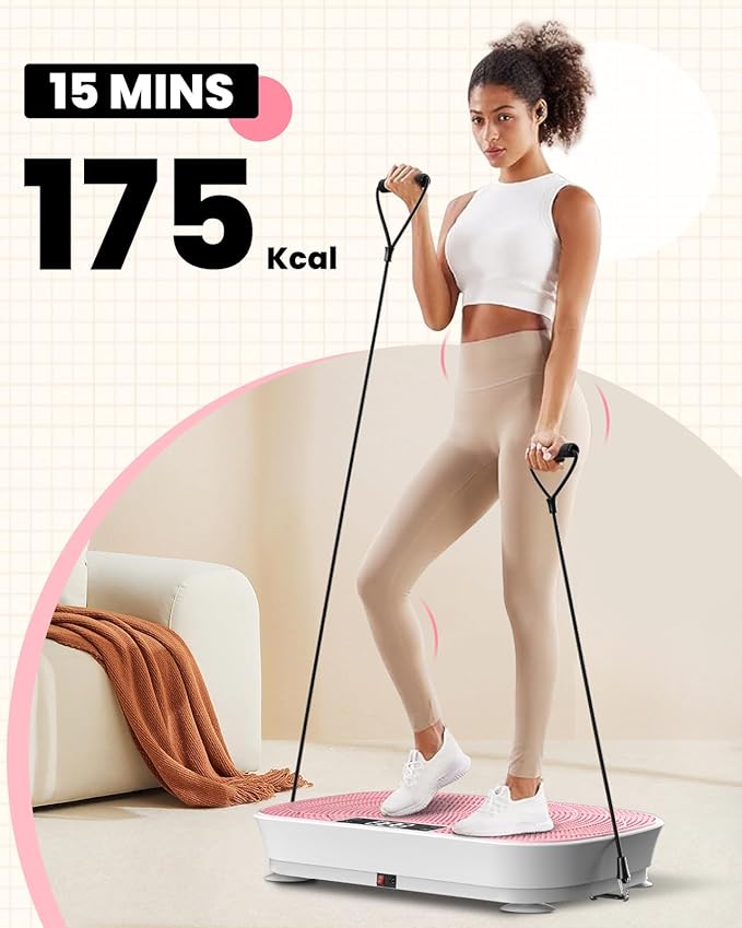 Vibration Plate Exercise Machine - Bluetooth Music & 400LBS Capacity Vibration Plate for Lymphatic Drainage & Weight Loss with 99 Speed Levels, Whole Body Vibration Plate for Home Fitness-Ruum Studio Home
