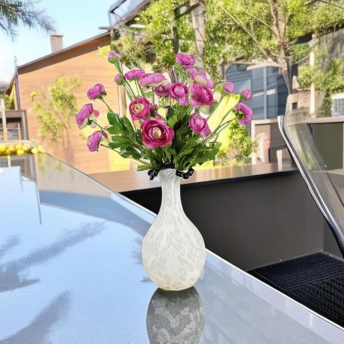 Artificial Silk Flowers Ranunculus Flower for Wedding Home Decoration 5 PCS Purple-Ruum Studio Home