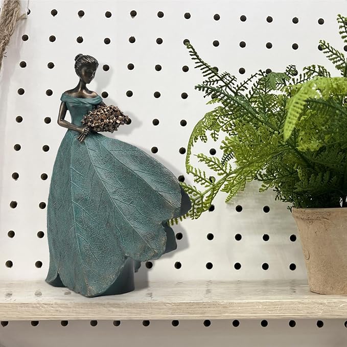 Guichifun Fairy Statue Collection Home Decoration - Leaf Angel Girls Resin Modern Table Decor for Living Room Office Sculpture Decor for Women Indoor Rustic Figurines Gift 5 x 3 x 7.5 Inch-Ruum Studio Home