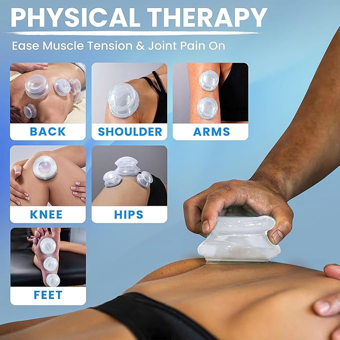 Silicone Cupping Therapy Set Professional Massage Cupping Cups for Cupping Therapy - 8 Cup Kit for Massage, Myofascial Release, Cellulite Reduction - Pack of 2 (Lure Clear)-Ruum Studio Home
