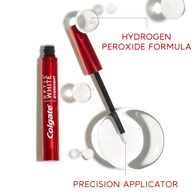 Colgate Optic White Overnight Teeth Whitening Pen, Teeth Stain Remover to Whiten Teeth, 35 Nightly Treatments, 0.08 Fl Oz-Ruum Studio Home