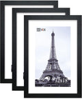 VCK 12x18 Inch Solid Wood Poster Frames with Wall Mounting Hanging Picture Frame Set of 3 Black-Ruum Studio Home