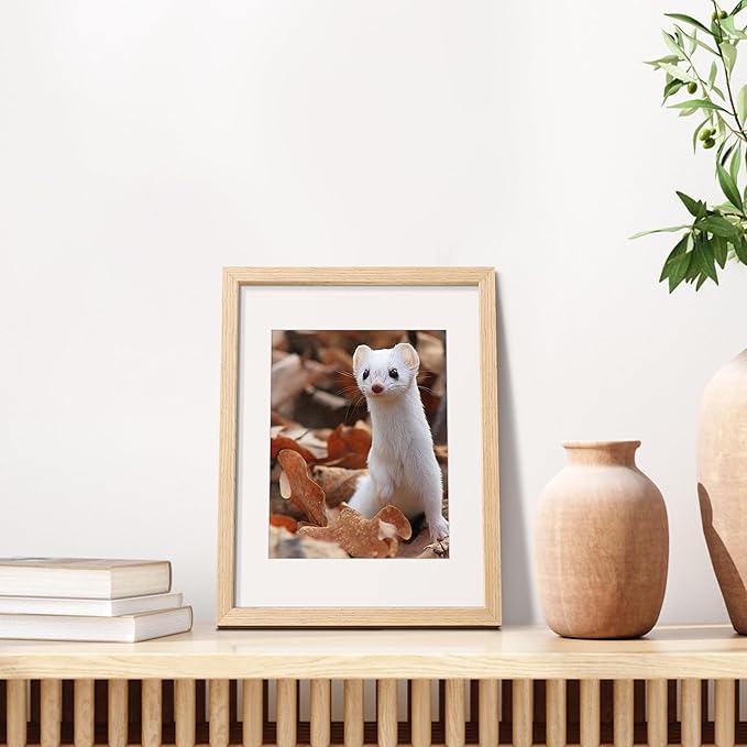 upsimples 11x14 Picture Frame, Natural Solid Wooden Picture Frames, Display 8x10 with Mat or 11 x 14 Without, Vertical or Horizontal Wall Hanging, 1 Pack, Natural-Ruum Studio Home