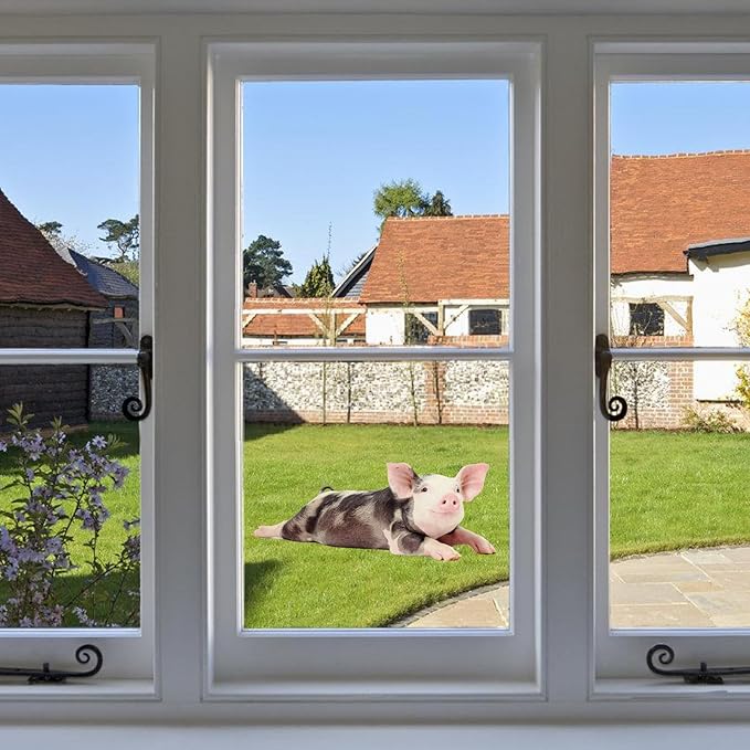 Funny Piggy Wall Window Stickers True Pig Wall Decals Peel and Stick Cute Pig Wall Stickers Removable Funny Animals Decals Gifts for Farmhouse Nursery Kitchen Kids Bedroom Playroom Décor-Ruum Studio Home