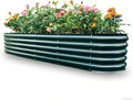 Gardmax Galvanized Raised Garden Bed, Lightweight Planter Boxes Outdoor with Easy Assembly, Large Garden Bed for Vegetables, Fruits, Flower Dark Green 8FT-Ruum Studio Home