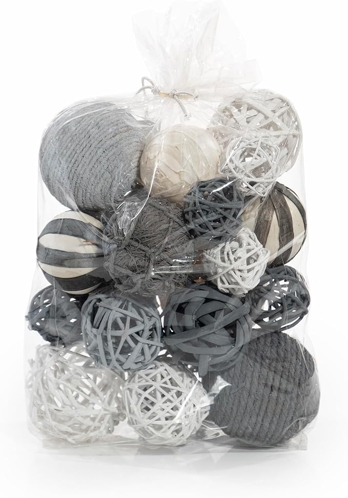 ANDALUCA Decorative Balls Bag Bowl Filler Home Decor (Grey)-Ruum Studio Home