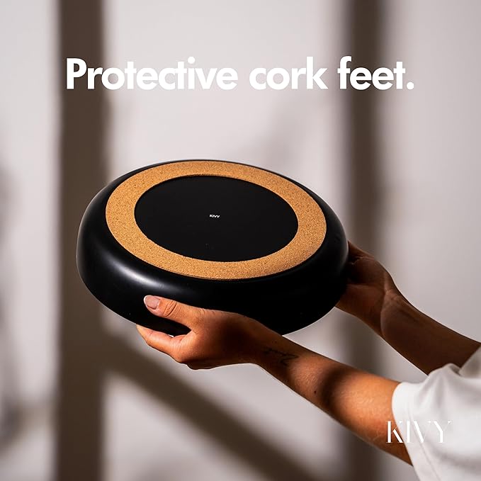 KIVY Concrete Fruit Bowl for Kitchen Counter - Large Decorative Bowl for Home Decor - Modern Key Bowl for Entryway Table - Concrete Bowl - Decorative Bowls for Home Decor - Black Fruit Bowl Decor-Ruum Studio Home