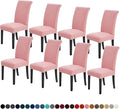 Joccun Chair Covers for Dining Room Set of 8, Dining Chair Slipcovers Stretch Dining Room Chair Covers Seat Protector,Washable Parsons Chair Cover for Home,Hotel,Banquet(Dusty Pink,8 Pack)-Ruum Studio Home
