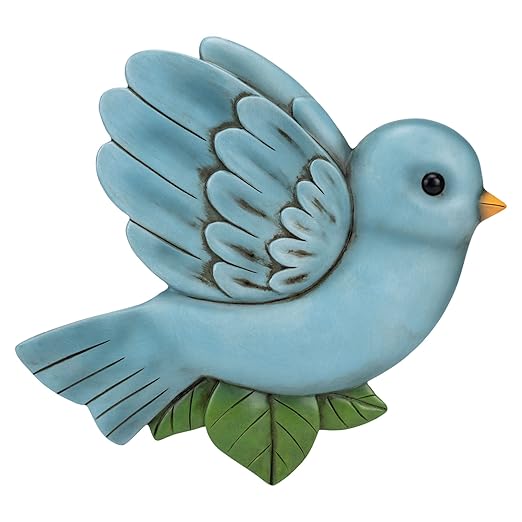 NAT & Jules Animal Character Shaped Dimensional Indoor Outdoor 11 inch Cast Resin Decorative Garden Stepping Stone, Patio, Walkway Sculpture Yard Art, Colorful Bluebird-Ruum Studio Home