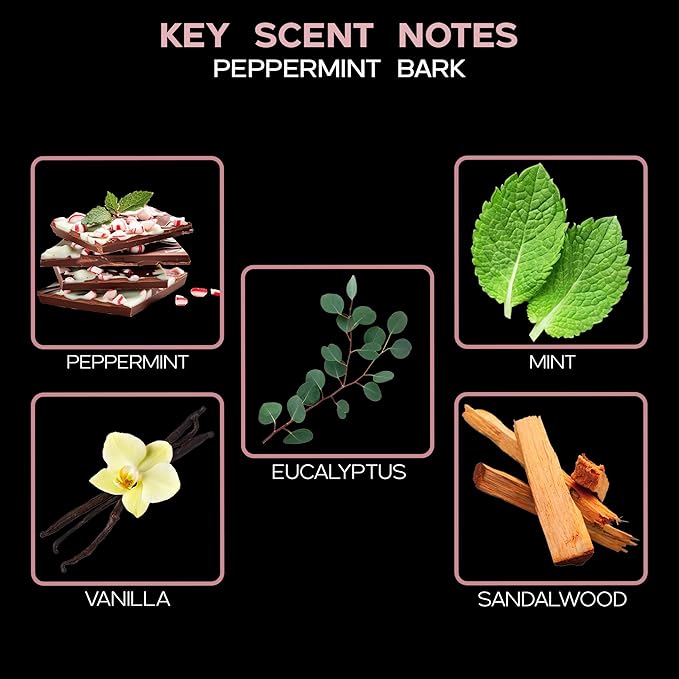 LOVSPA Reed Diffuser Set, Peppermint Bark Scented Oil Diffuser with Sticks, Home Fragrance Accessories for Bathroom Shelf Decor, Aroma Diffusers for Home or Office Desk, USA Made-Ruum Studio Home