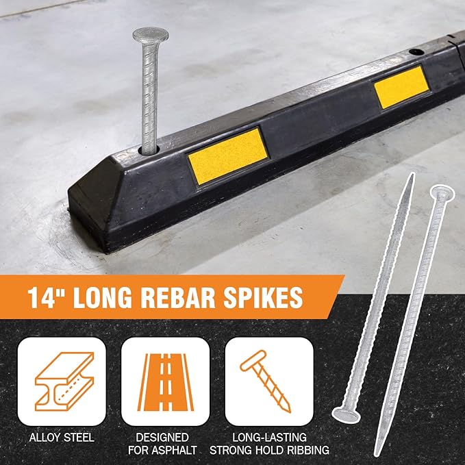 Tandefio 24 Pcs 14 inch Rebar Stakes, 1/2 Inch Diameter Threaded Galvanized Steel Ground Anchors Plant Support Garden Stakes, Heavy Duty Metal Landscape Spikes for Speed Bump Tent-Ruum Studio Home