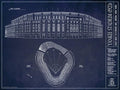 Old Yankee Stadium (1923) Blueprint Style Print-Ruum Studio Home