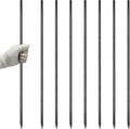 VVOKGO RebarStakes 36 Inch Ground Rebar Stakes (8 pcs), Heavy Duty Hook Ground Anchors, Steel Plant Support Garden Stake with Chisel Point end Black Plastic Spraying for Anti-Rust-Ruum Studio Home