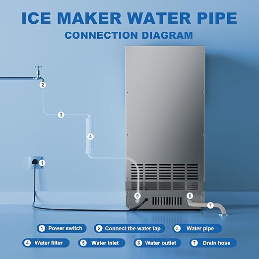 Ice Maker Commercial Ice Machine, 120lbs Per Day, Auto-Cleaning, Countertop Ice Maker with Basket and Scoop, for Home Party/RV Camping-Ruum Studio Home