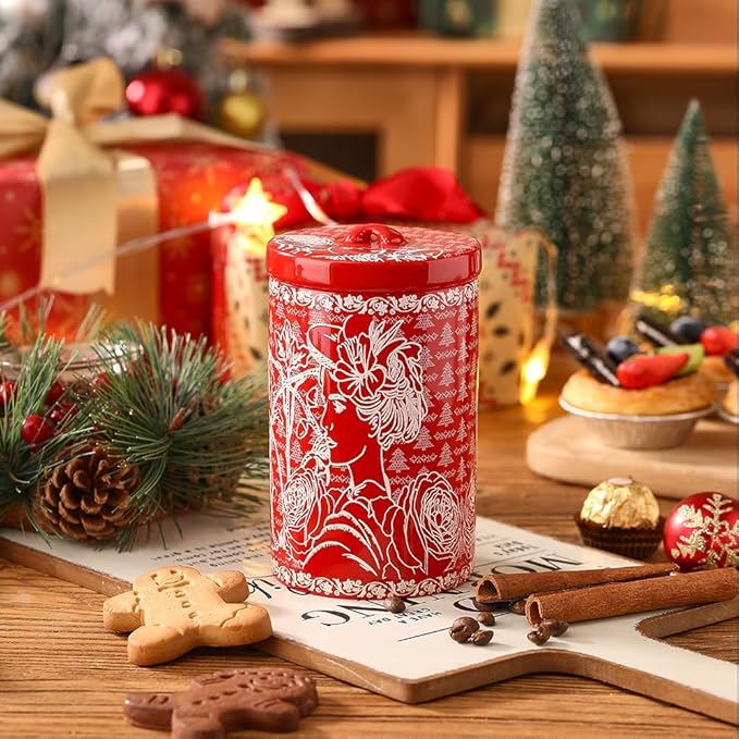 Porlien Lady Porcelain 15-ounce Canisters Set of 2, Food Storage Containers with Lid for Coffee Beans, Tea, Condiments & Nuts, Gifts for Mothers'Day, Thanksgiving, Christmas, Valentine’s Day-Ruum Studio Home
