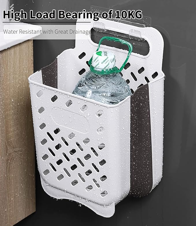 Plastic Foldable Laundry Basket with Handle, 42L Wall Mounted Laundry Hamper Freestanding Dirty Clothes Hamper, Collapsible Laundry Baskets Pop Up Hamper Storage Container for Snacks Dolls-Ruum Studio Home