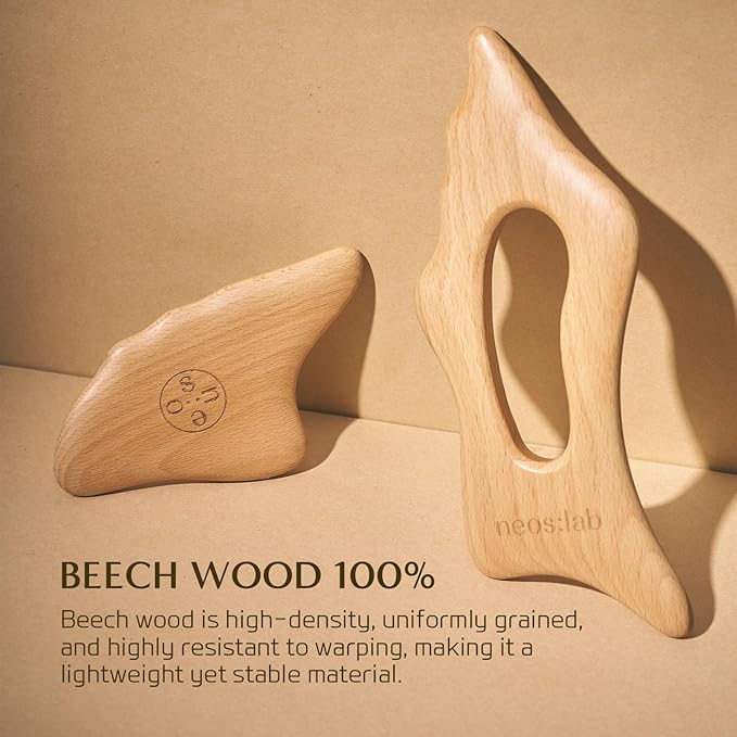 Body Sculptor - Beech Wood Massage Tool, Portable & Lightweight Scraping Tools, Wood Gua Sha, Relieve Tensed Muscle, Lymphatic Massage to Help Face & Body Circulation-Ruum Studio Home