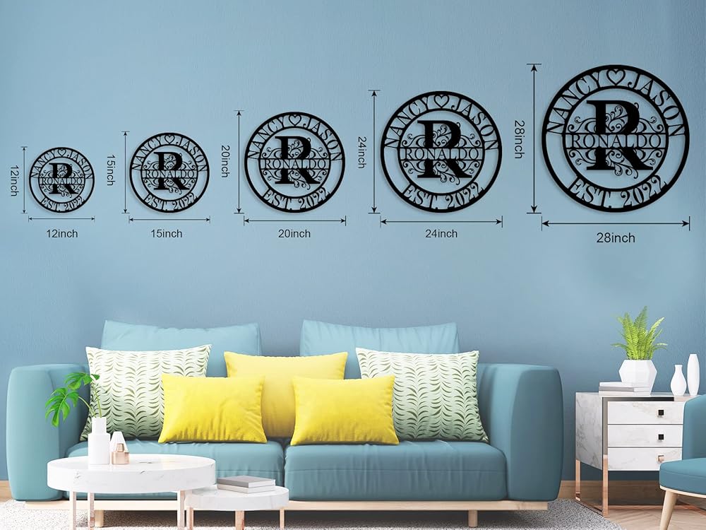 Wedding Gifts for Couples 2025, Personalized Metal Name Signs, Custom Name Signs, Custom Family Name Sign, Last Name Sign, Monogram Letters Wall Decor, House Warming Gifts New Home-Ruum Studio Home