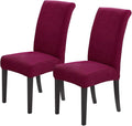 Joccun Chair Covers for Dining Room Set of 2,Dining Chair Slipcovers Stretch Dining Room Chair Covers Seat Protector,Washable Parsons Chair Cover for Home,Hotel(Wine Red,2 Pack)-Ruum Studio Home