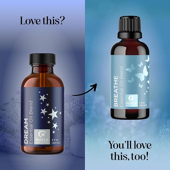 Sleep Essential Oil Blend for Diffuser - Dream Essential Oils for Diffusers Aromatherapy and Relaxation with Clary Sage Ylang-Ylang Roman Chamomile and Lavender for Sleep Time Support (2 Fl Oz)-Ruum Studio Home