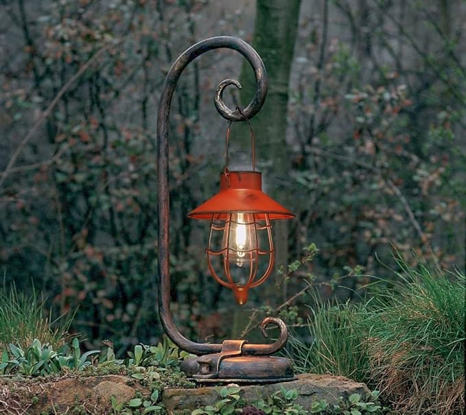 YAKii 6 Pack Solar Lantern Hanging Waterproof Outdoor Metal Solar Lamp with Warm White Light Decorate for Yard Garden Pathway Patio Porch (Red)-Ruum Studio Home