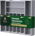 Luxury Bamboo Kitchen Drawer Organizer - Silverware Organizer - Utensil Holder and Cutlery Tray with Grooved Drawer Dividers for Flatware and Kitchen Utensils (9 Slot, Gray)-Ruum Studio Home