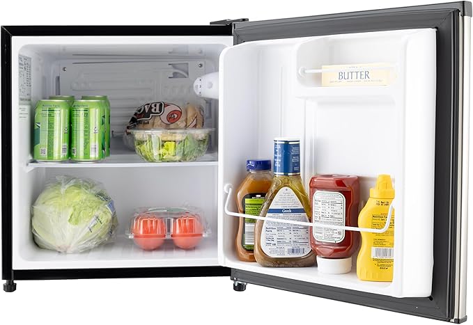 RecPro 1.7 Cu Ft 12V RV Refrigerator | Compact Fridge with Reversible Door, 2L Bottle Door Storage, 7 Temp Settings | Eco-Friendly R600A, Leveling Feet, Wire Shelf | 19.5”H x 17.5”W x 19.8”D-Ruum Studio Home