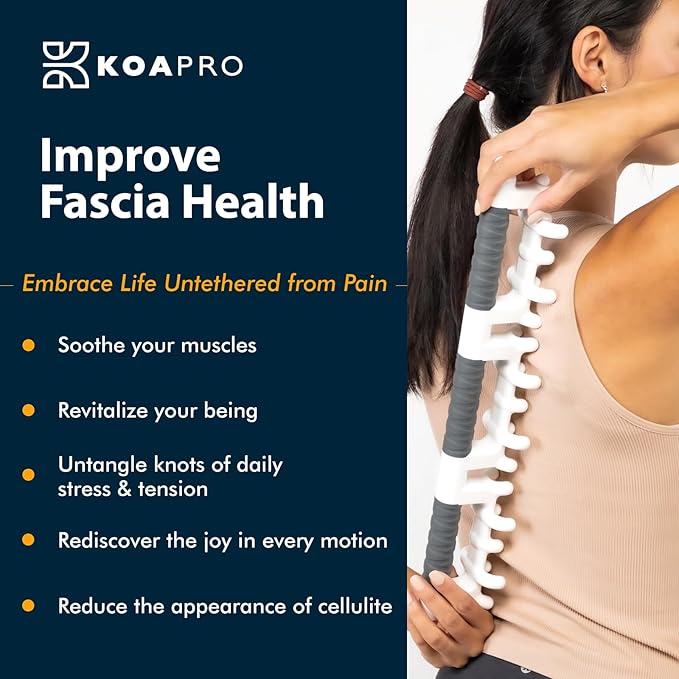 KOAPRO Whole Body Massage Tool - Myofascial Release Tool, Manual Trigger Point and Deep Tissue Massager, Holistic Fascia Health for Cellulite Massage on Legs, Back, and More - Full Body Massage Stick-Ruum Studio Home