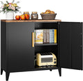 SISESOL Black Storage Cabinet with Doors and Shelves,30 inch Pantry Cabinet Sideboard with Leg,Small Accent Cabinets with Storage,Side Floor Cabinets for Home,Kitchen,Coffee Bar,Dining/Living Room-Ruum Studio Home