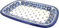 Blue Rose Polish Pottery Spring Blossom Large Rectangular Serving Platter-Ruum Studio Home