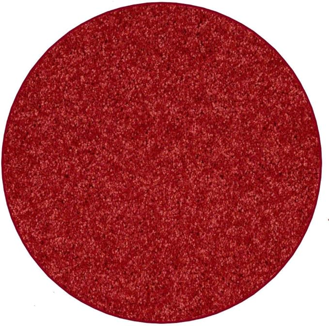 KOECKRITZ Soft and Colorful Kids Classroom Area Rugs (Passes Flammability Pill Test) Many Sizes and Bright Colors to Select from (12' Round, Fire Engine)-Ruum Studio Home