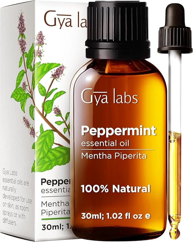 Gya Labs Peppermint Oil for Diffuser & Aromatherapy - 100% Pure Natural Peppermint Mint Essential Oils for Skin, Hair, DIY, Self-Care, Candle Making - Cooling, Minty Scent (1.02 Fl Oz)-Ruum Studio Home
