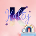 Custom Stickers Name Wall Decor I Personalized Name Sign for Room Decor | Multiple Custom Name & Initial I Decal for Baby Girl Nursery Decor I Nursery Wall Decal for Baby (B. Night Sky)-Ruum Studio Home