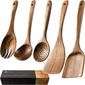 Wooden Spoons for Cooking, Nonstick Cooking Utensil Set with 5 Piece Acacia Wooden Spatulas and Spoons for Cooking, Terrific for Everyday Kitchen Tasks-Ruum Studio Home
