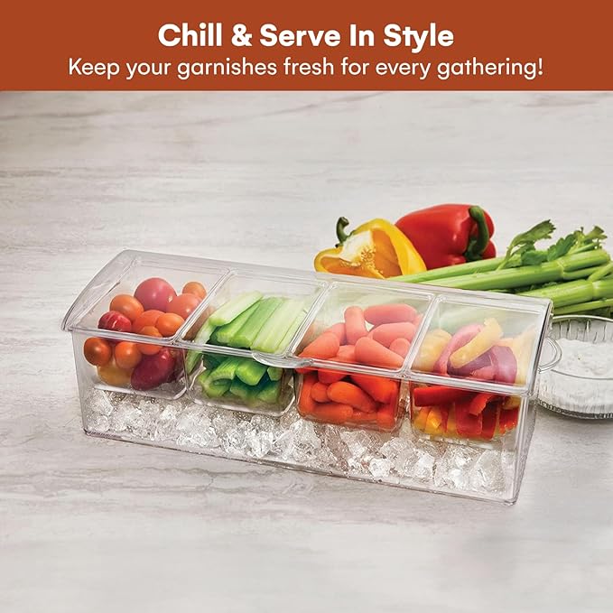 Estilo 4 Section Condiment on Ice, Clear (1-(Pack))-Ruum Studio Home