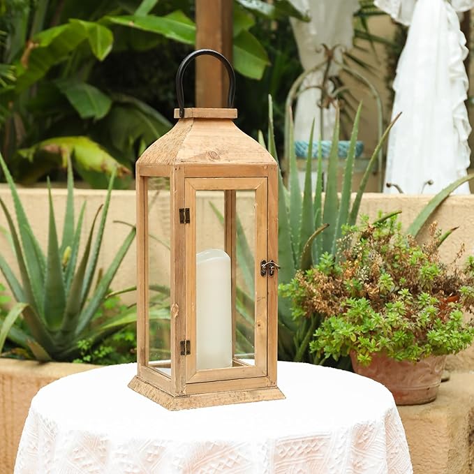 Bdor 2 Pack Lanterns Decorative - IP65 Waterproof Lanterns Decorative with Flameless Pillar Candles, Decorative Lanterns for Home Decor, Indoor Outdoor, Front Porch, Garden, Farmhouse Weddings Style-Ruum Studio Home