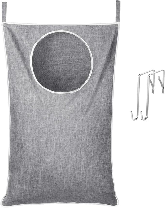 Lifewit Over Door Laundry Hamper, Large Collapsible Hanging Laundry Hamper, Hanging Laundry Basket Bag for Bathroom Bedroom Dirty Clothes Storage Organizer, Light Gray-Ruum Studio Home