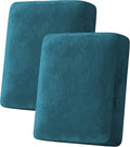 H.VERSAILTEX Velvet Stretch Couch Cushion Cover Plush Cushion Slipcover for Chair Loveseat Sofa Cushion Furniture Protector Seat Cushion Sofa Cover (2 Piece Medium Sofa Cushion Covers, Deep Teal)-Ruum Studio Home